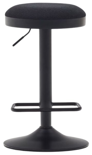Černá čalouněná barová židle Kave Home Zaib 63-84 cm