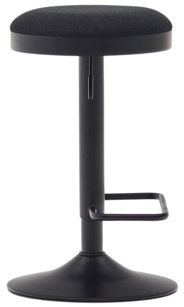 Černá čalouněná barová židle Kave Home Zaib 63-84 cm