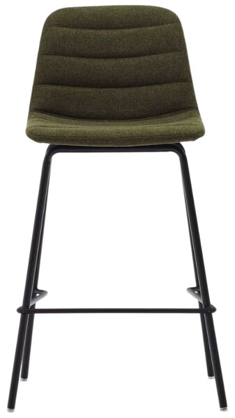 Tmavě zelená čalouněná barová židle Kave Home Zunilda 65 cm