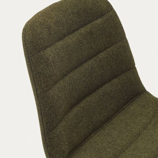 Tmavě zelená čalouněná barová židle Kave Home Zunilda 65 cm