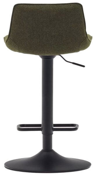 Tmavě zelená čalouněná barová židle Kave Home Zenda 64-86 cm