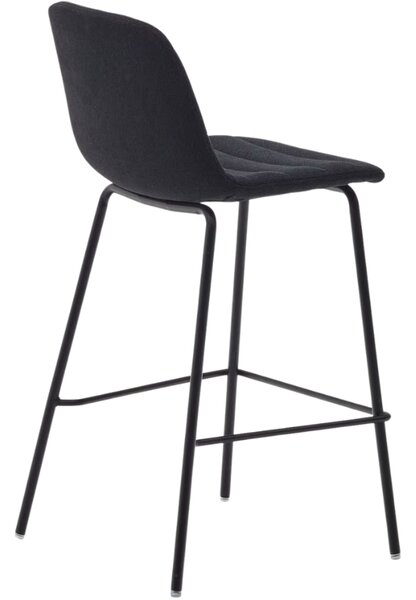 Černá čalouněná barová židle Kave Home Zunilda 65 cm