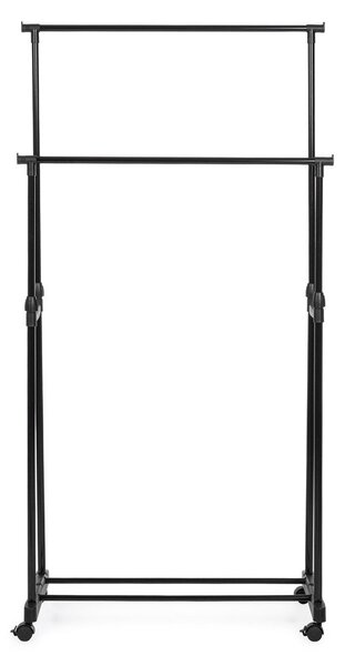 Černý kovový pojízdný stojan na oblečení 80x160x42 cm Roald – Yes Everyday