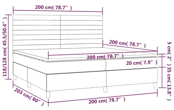Box spring postel s matrací černá 200x200 cm textil 3141883