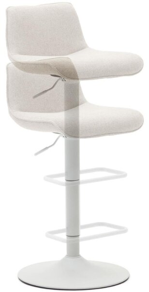 Béžová čalouněná barová židle Kave Home Zenda 64-86 cm