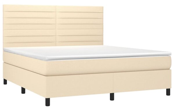 Box spring postel s matrací krémová 160x200 cm textil 3141870
