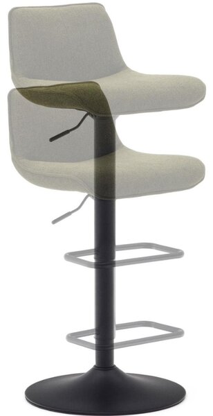 Tmavě zelená čalouněná barová židle Kave Home Zenda 64-86 cm