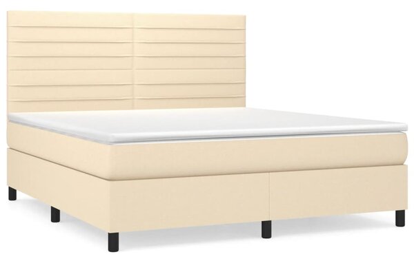 Box spring postel s matrací krémová 160x200 cm textil 3141870