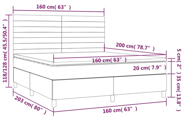 Box spring postel s matrací krémová 160x200 cm textil 3141870