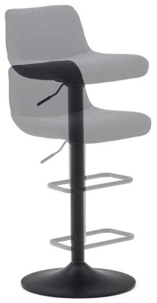 Černá čalouněná barová židle Kave Home Zenda 64-86 cm