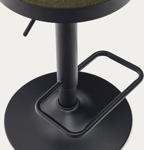 Tmavě zelená čalouněná barová židle Kave Home Zaib 63-84 cm