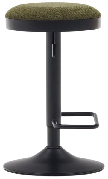 Tmavě zelená čalouněná barová židle Kave Home Zaib 63-84 cm