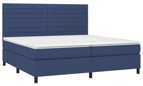 Box spring postel s matrací modrá 200x200 cm textil 3141887