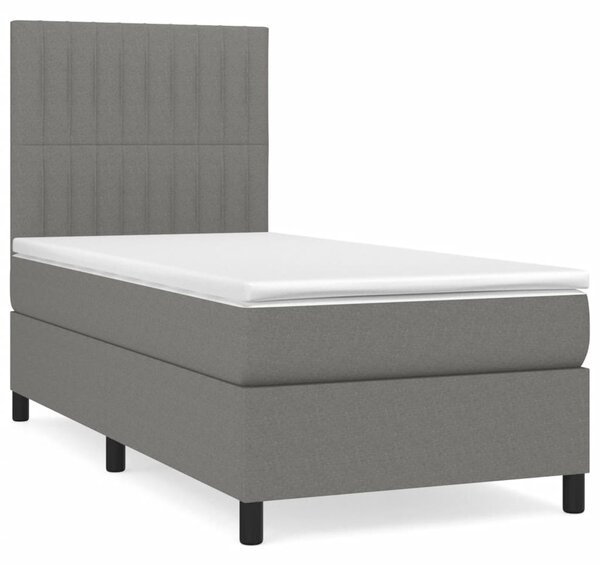 Box spring postel s matrací tmavě šedá 80 x 200 cm textil 3141890