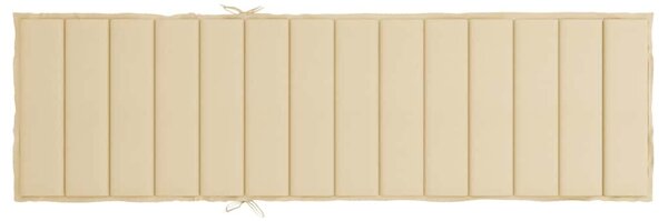 Poduška na lehátko béžová 200 x 50 x 3 cm oxfordská látka 314191