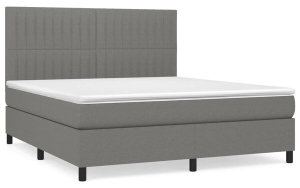 Box spring postel s matrací tmavě šedá 160x200 cm textil 3141946