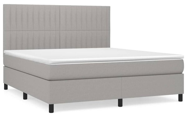 Box spring postel s matrací světle šedá 180 x 200 cm textil 3141953