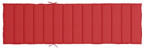 Poduška na lehátko červená 200 x 50 x 3 cm oxfordská látka 314194