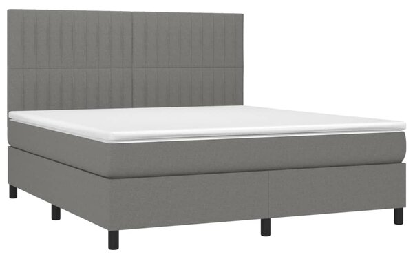 Box spring postel s matrací tmavě šedá 160x200 cm textil 3141946