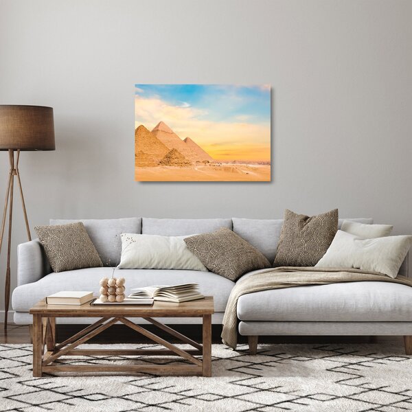 Skleněný obraz egyptských pyramid (70x50 cm)
