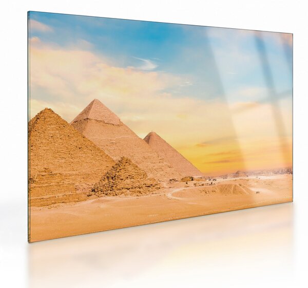 Skleněný obraz egyptských pyramid (70x50 cm)