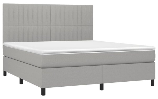 Box spring postel s matrací světle šedá 180 x 200 cm textil 3141953