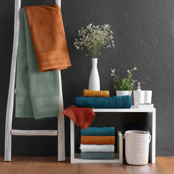 Šalvějově zelený froté bavlněný ručník 50x90 cm Tendresse – douceur d'intérieur