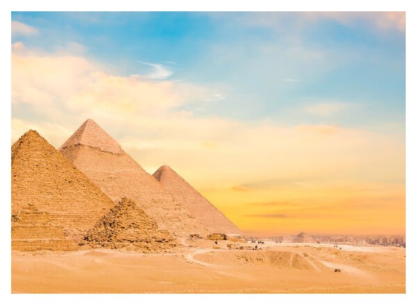 Skleněný obraz egyptských pyramid (70x50 cm)
