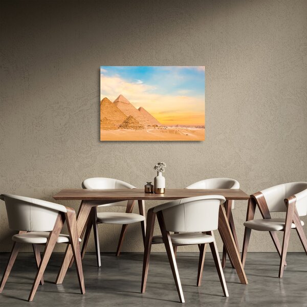 Skleněný obraz egyptských pyramid (70x50 cm)