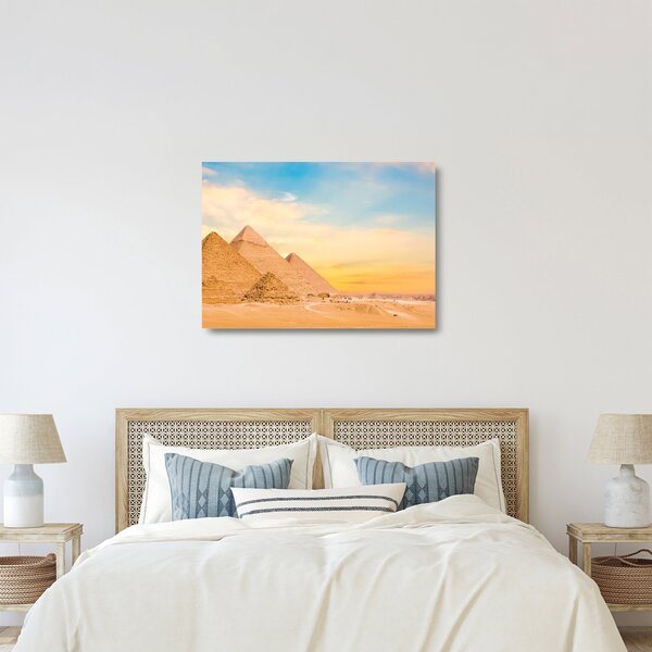 Skleněný obraz egyptských pyramid (70x50 cm)