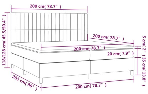 Box spring postel s matrací tmavě hnědá 200x200 cm textil 3142524