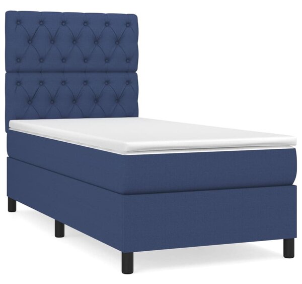 Box spring postel s matrací modrá 80x200 cm textil 3141975