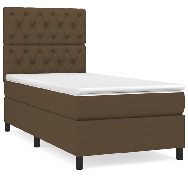 Box spring postel s matrací tmavě hnědá 80x200 cm textil 3141972