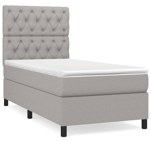 Box spring postel s matrací světle šedá 80 x 200 cm textil 3141969