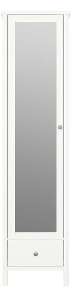 Bílá šatní skříň se zrcadlem 49x195 cm Tromsö - Tvilum