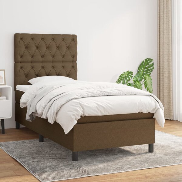 Box spring postel s matrací tmavě hnědá 80x200 cm textil 3141972