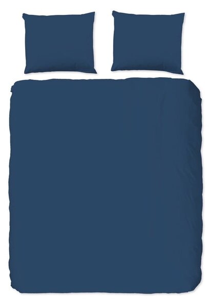 Modré povlečení na dvoulůžko/prodloužené z bavlny Renforcé 200x220 cm Uni – Good Morning