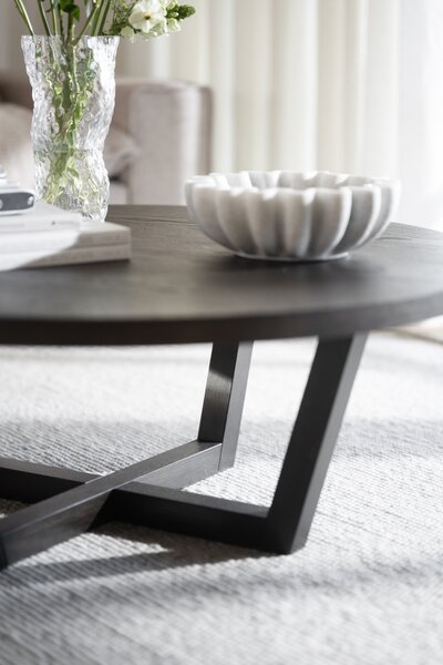 Rowico Home, Kulatý konferenční stolek BOXFORD 110 cm | Hnědý 121018
