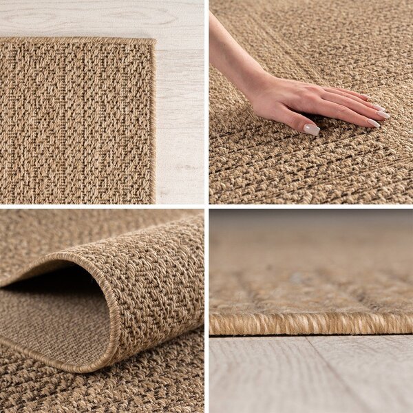 Hnědý kulatý vnitřní a venkovní koberec ø 80 cm Timber 1405 – Ayyildiz Carpets