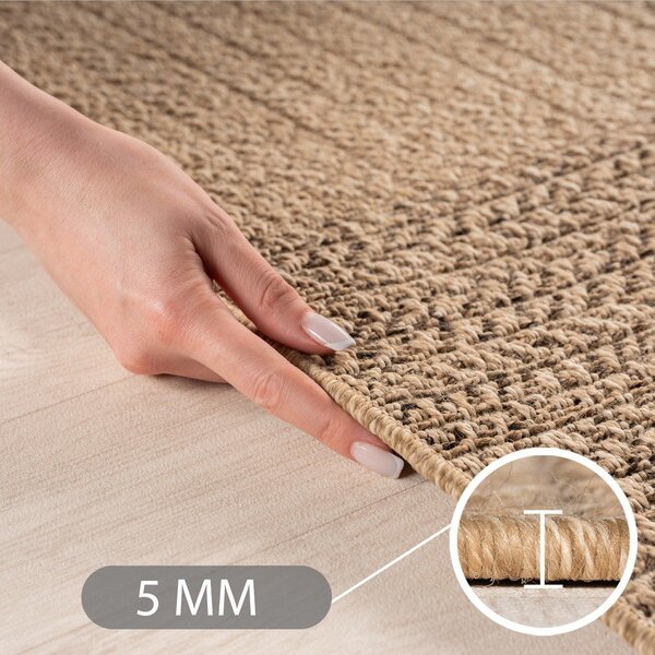 Hnědý kulatý vnitřní a venkovní koberec ø 80 cm Timber 1405 – Ayyildiz Carpets