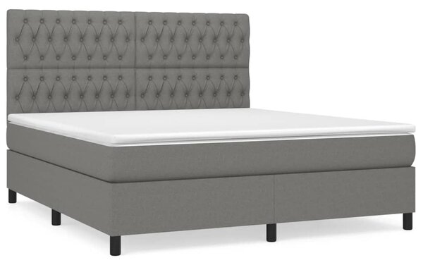 Box spring postel s matrací tmavě šedá 180x200 cm textil 3142034
