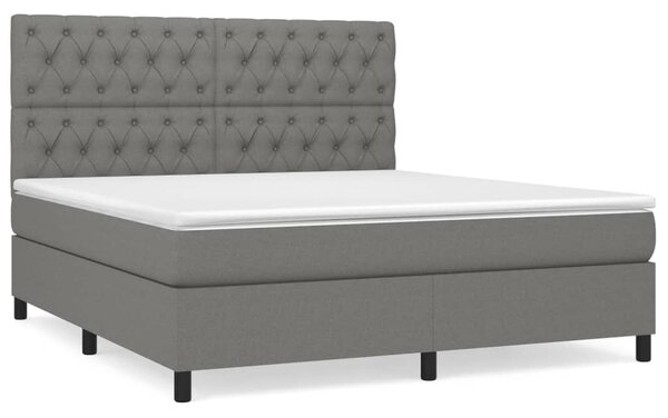 Box spring postel s matrací tmavě šedá 160x200 cm textil 3142026