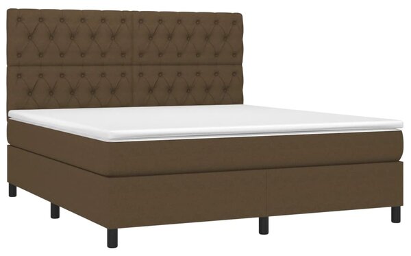 Box spring postel s matrací tmavě hnědá 160x200 cm textil 3142028