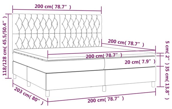 Box spring postel s matrací černá 200x200 cm textil 3142603