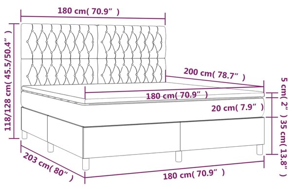 Box spring postel s matrací krémová 180x200 cm textil 3142598