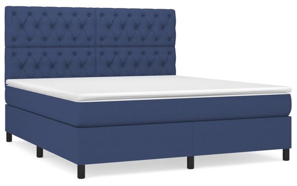 Box spring postel s matrací modrá 160x200 cm textil 3142031