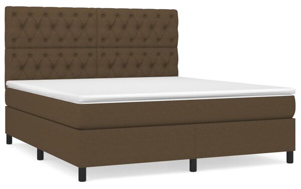 Box spring postel s matrací tmavě hnědá 160x200 cm textil 3142028