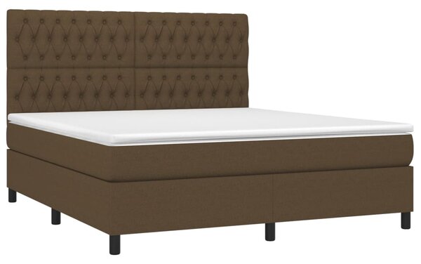 Box spring postel s matrací tmavě hnědá 180x200 cm textil 3142036