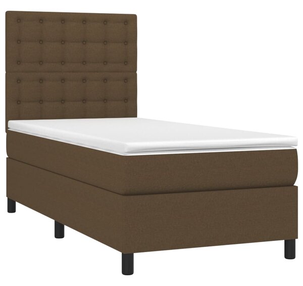 Box spring postel s matrací tmavě hnědá 80x200 cm textil 3142052