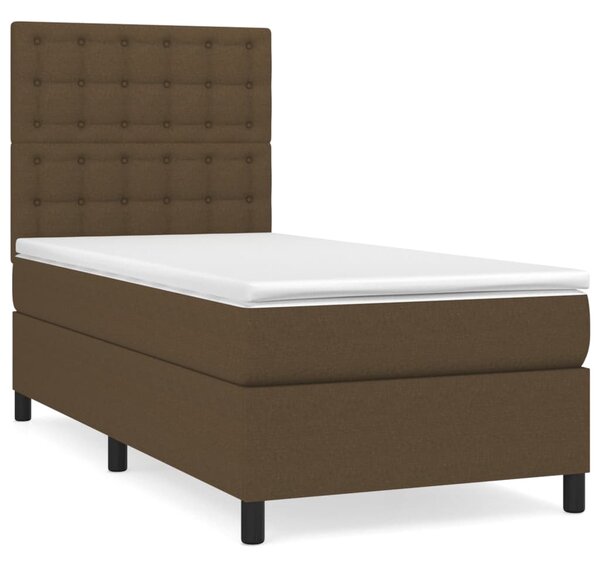 Box spring postel s matrací tmavě hnědá 80x200 cm textil 3142052
